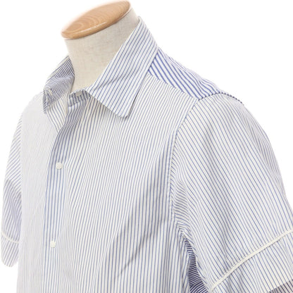 [Used] YAECA Cotton Striped Short Sleeve Shirt White x Blue [Size 1] [WHT] [S/S] [Condition Rank C] [Men&