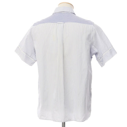 [Used] YAECA Cotton Striped Short Sleeve Shirt White x Blue [Size 1] [WHT] [S/S] [Condition Rank C] [Men&