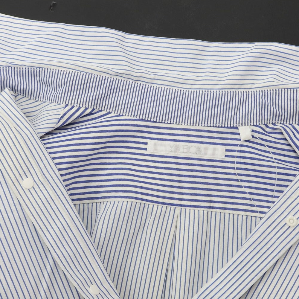 [Used] YAECA Cotton Striped Short Sleeve Shirt White x Blue [Size 1] [WHT] [S/S] [Condition Rank C] [Men&