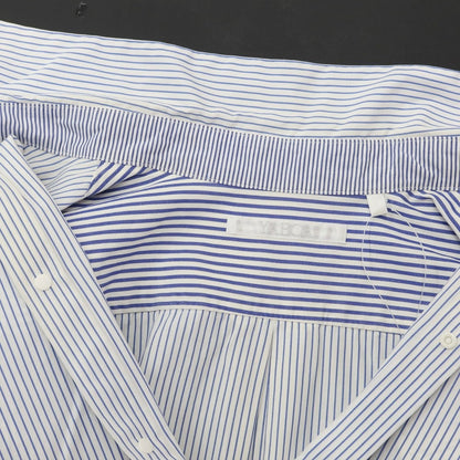 [Used] YAECA Cotton Striped Short Sleeve Shirt White x Blue [Size 1] [WHT] [S/S] [Condition Rank C] [Men&