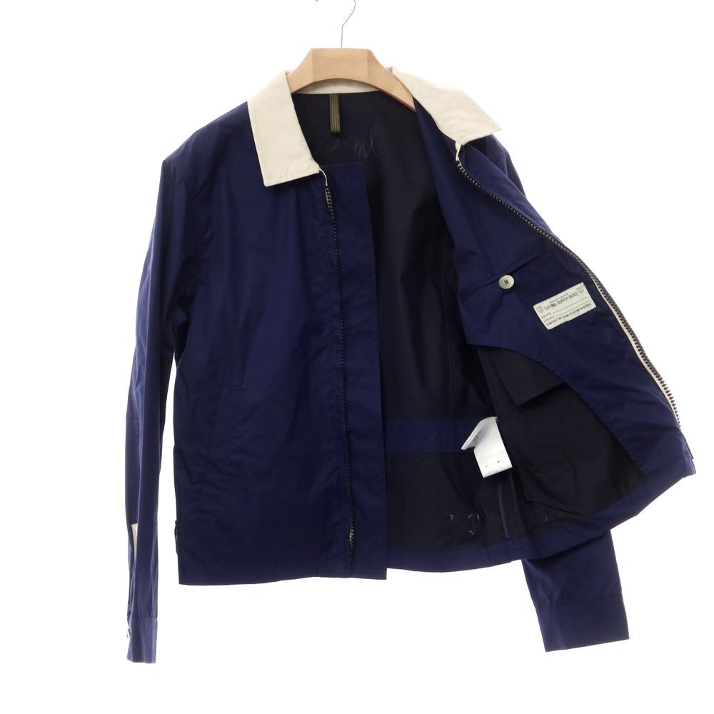 [Used] Camplin Cotton Zip-up Work Jacket Blouson Navy x White [Size 50] [NVY] [S/S] [Condition Rank A] [Men&