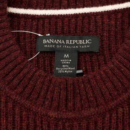 [Used] [Unused] Banana Republic Wool Nylon Crew Neck Pullover Knit Bordeaux x White [Size M] [RED] [A/W] [Condition Rank S] [Men&