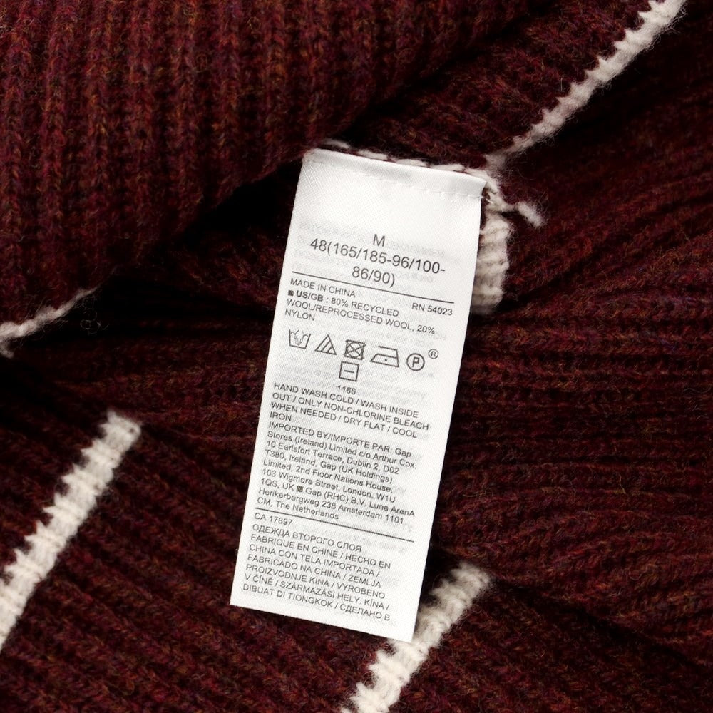 [Used] [Unused] Banana Republic Wool Nylon Crew Neck Pullover Knit Bordeaux x White [Size M] [RED] [A/W] [Condition Rank S] [Men&