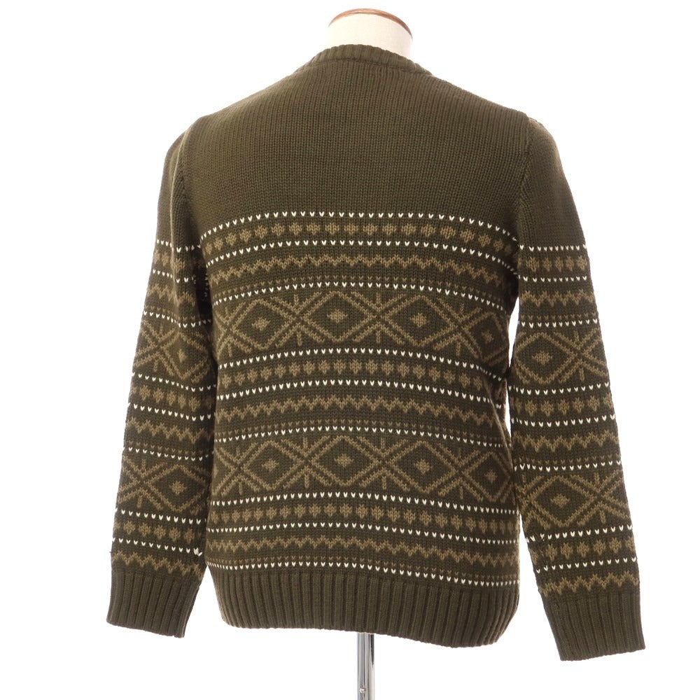 【中古】【未使用】バナナリパブリック Banana Republic コットンナイロンウール クルーネックニット オリーブ【サイズL】【KAK】【A/W】【状態ランクS】【メンズ】【768991】