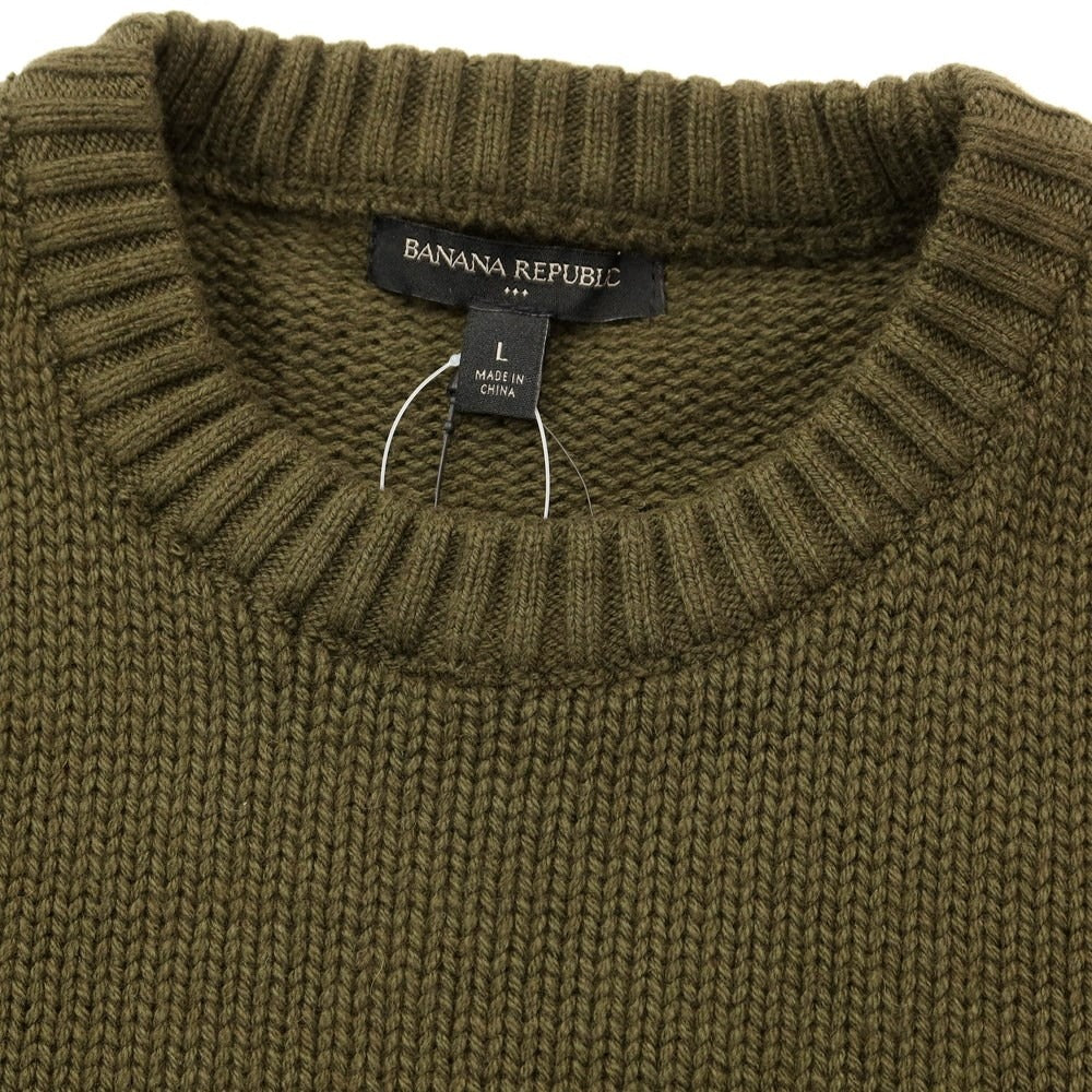 [Used] [Unused] Banana Republic Cotton Nylon Wool Crew Neck Knit, Olive [Size L] [KAK] [A/W] [Condition Rank S] [Men&