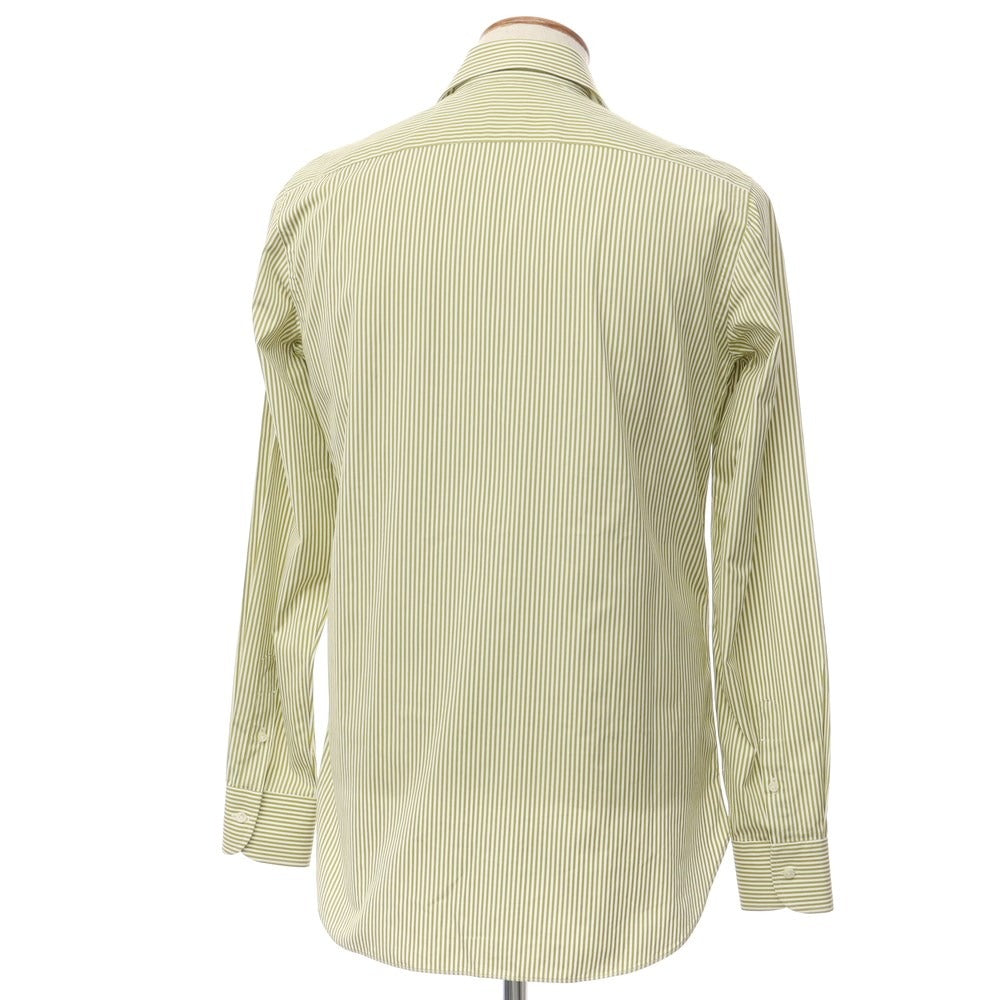 [Used] GIANGI Striped Wide Collar Dress Shirt Light Olive x White [Size 40] [GRN] [S/S/A/W] [Condition Rank B] ​​[Men&