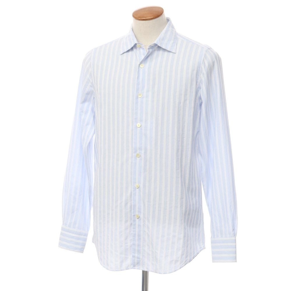 【中古】フィナモレ Finamore パイルストライプ カジュアルシャツ ライトブルーxホワイト【サイズ40】【BLU】【S/S/A/W】【状態ランクB】【メンズ】【769275】