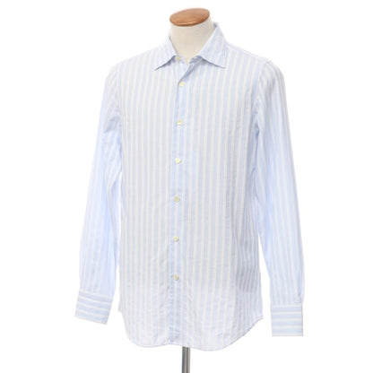 【中古】フィナモレ Finamore パイルストライプ カジュアルシャツ ライトブルーxホワイト【サイズ40】【BLU】【S/S/A/W】【状態ランクB】【メンズ】【769275】