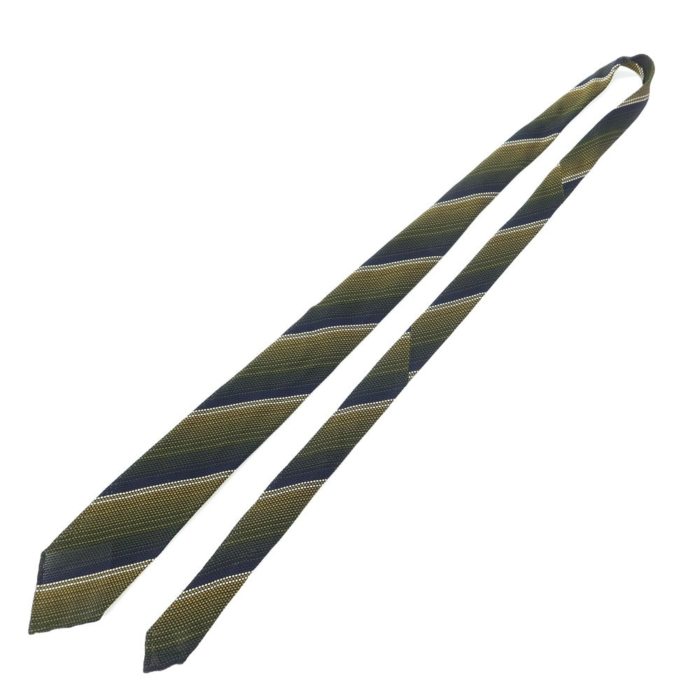 [Used] Atto Vannucci Striped Fresco Sette Pieghe Silk Tie Navy x Ocher [NVY] [S/S] [Condition Rank B] ​​[Men&