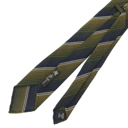 [Used] Atto Vannucci Striped Fresco Sette Pieghe Silk Tie Navy x Ocher [NVY] [S/S] [Condition Rank B] ​​[Men&