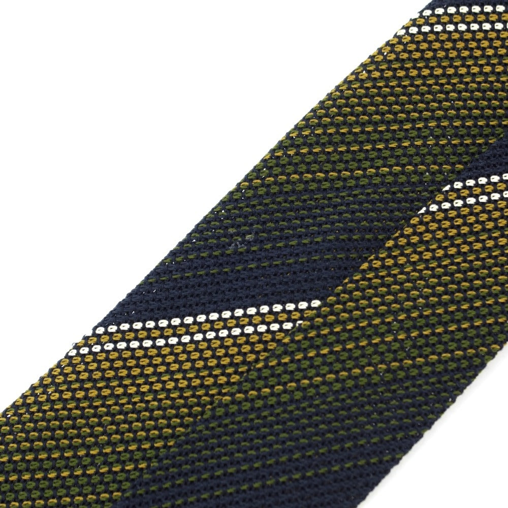 [Used] Atto Vannucci Striped Fresco Sette Pieghe Silk Tie Navy x Ocher [NVY] [S/S] [Condition Rank B] ​​[Men&