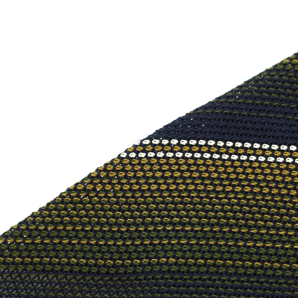 [Used] Atto Vannucci Striped Fresco Sette Pieghe Silk Tie Navy x Ocher [NVY] [S/S] [Condition Rank B] ​​[Men&