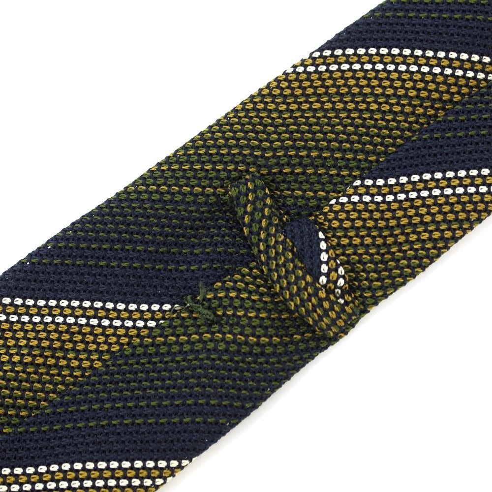 [Used] Atto Vannucci Striped Fresco Sette Pieghe Silk Tie Navy x Ocher [NVY] [S/S] [Condition Rank B] ​​[Men&
