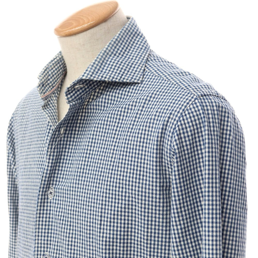 [Used] ORIAN Oxford Cotton Check Shirt Navy x White [Size S] [NVY] [S/S/A/W] [Condition Rank C] [Men&