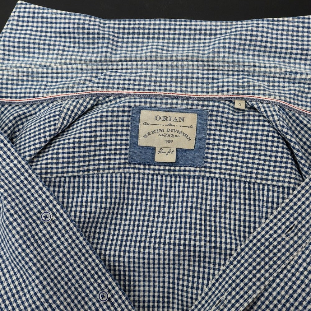 [Used] ORIAN Oxford Cotton Check Shirt Navy x White [Size S] [NVY] [S/S/A/W] [Condition Rank C] [Men&