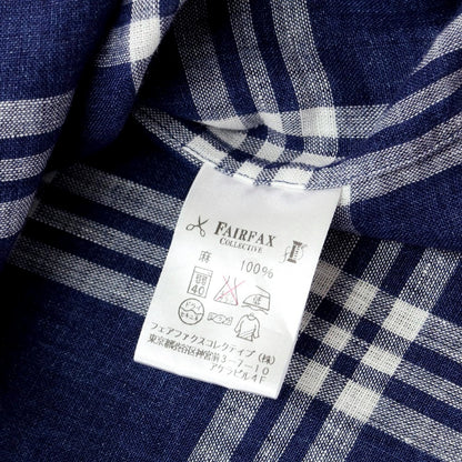 【中古】フェアファクス FAIRFAX リネン チェック カジュアルシャツ ネイビーxホワイト【サイズM】【NVY】【S/S】【状態ランクB】【メンズ】【769275】