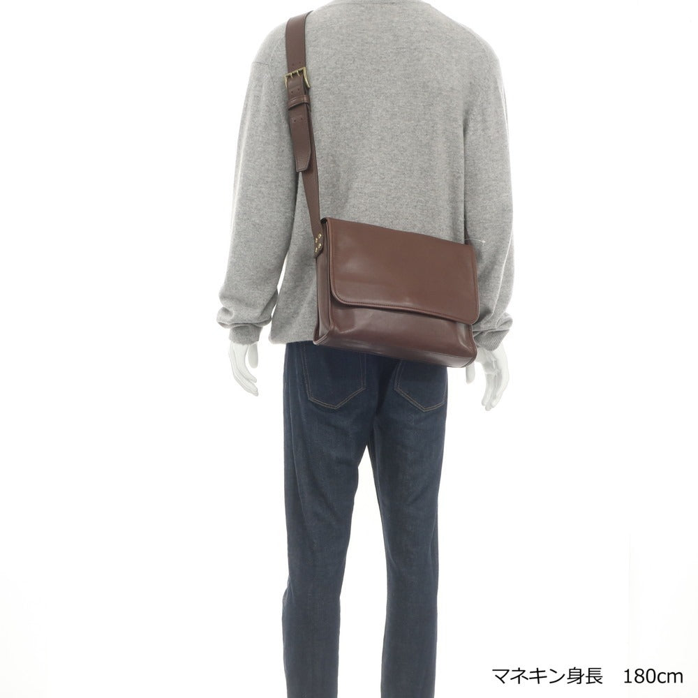 [Used] SOMES SADDLE Leather Shoulder Bag Brown [W29.5xH21.5xD5] [BRW] [S/S/A/W] [Condition Rank C] [Men&