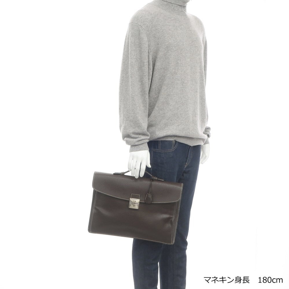 [Used] E.MARINELLA Leather Briefcase Clutch Bag Brown [W38.5xH14,26.5] [BRW] [S/S/A/W] [Condition Rank A] [Men&