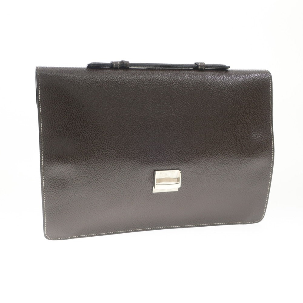[Used] E.MARINELLA Leather Briefcase Clutch Bag Brown [W38.5xH14,26.5] [BRW] [S/S/A/W] [Condition Rank A] [Men&
