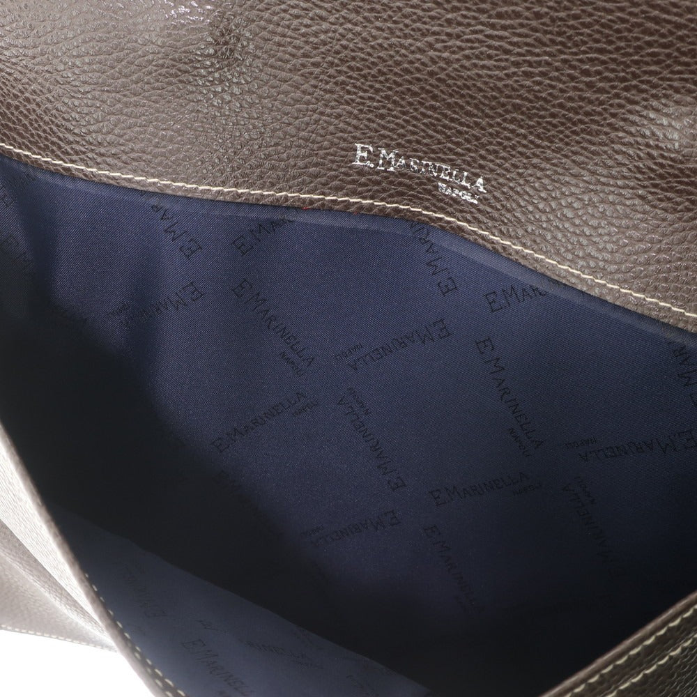 [Used] E.MARINELLA Leather Briefcase Clutch Bag Brown [W38.5xH14,26.5] [BRW] [S/S/A/W] [Condition Rank A] [Men&