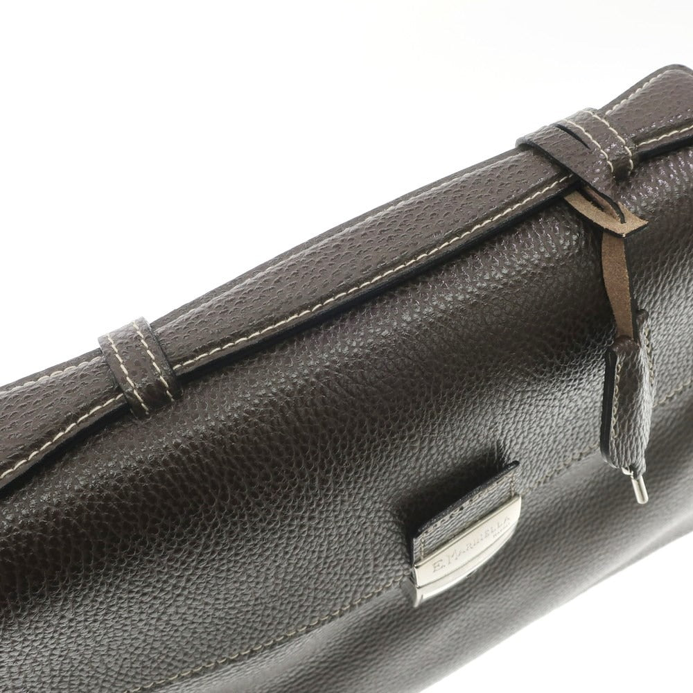 [Used] E.MARINELLA Leather Briefcase Clutch Bag Brown [W38.5xH14,26.5] [BRW] [S/S/A/W] [Condition Rank A] [Men&