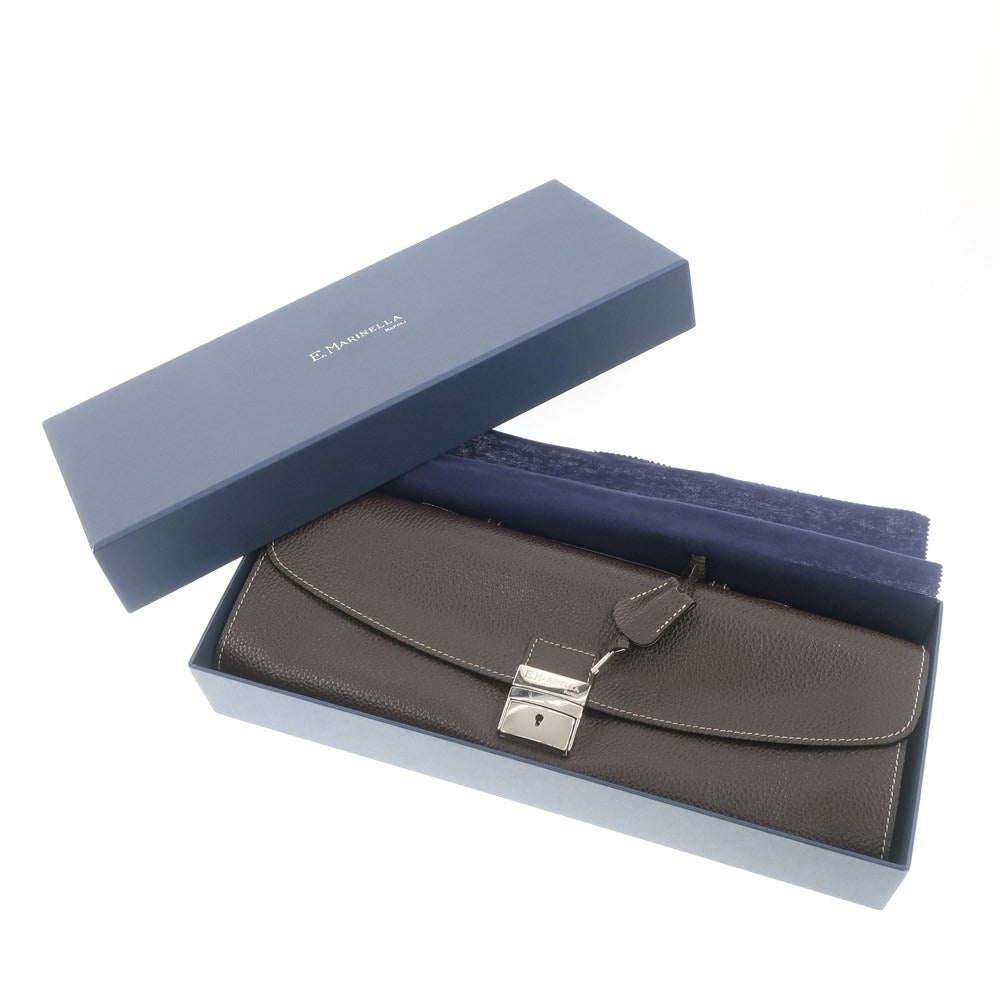 [Used] E.MARINELLA Leather Briefcase Clutch Bag Brown [W38.5xH14,26.5] [BRW] [S/S/A/W] [Condition Rank A] [Men&