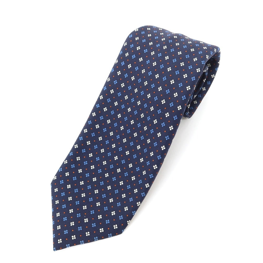 [Used] E.MARINELLA Small Pattern Print Novepieghe Silk Tie Navy [NVY] [S/S/A/W] [Condition Rank B] ​​[Men&