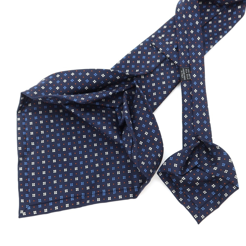 [Used] E.MARINELLA Small Pattern Print Novepieghe Silk Tie Navy [NVY] [S/S/A/W] [Condition Rank B] ​​[Men&