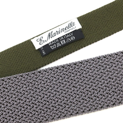[Used] E.MARINELLA Reversible Silk Knit Tie Gray x Olive [GRY] [S/S/A/W] [Condition Rank B] ​​[Men&