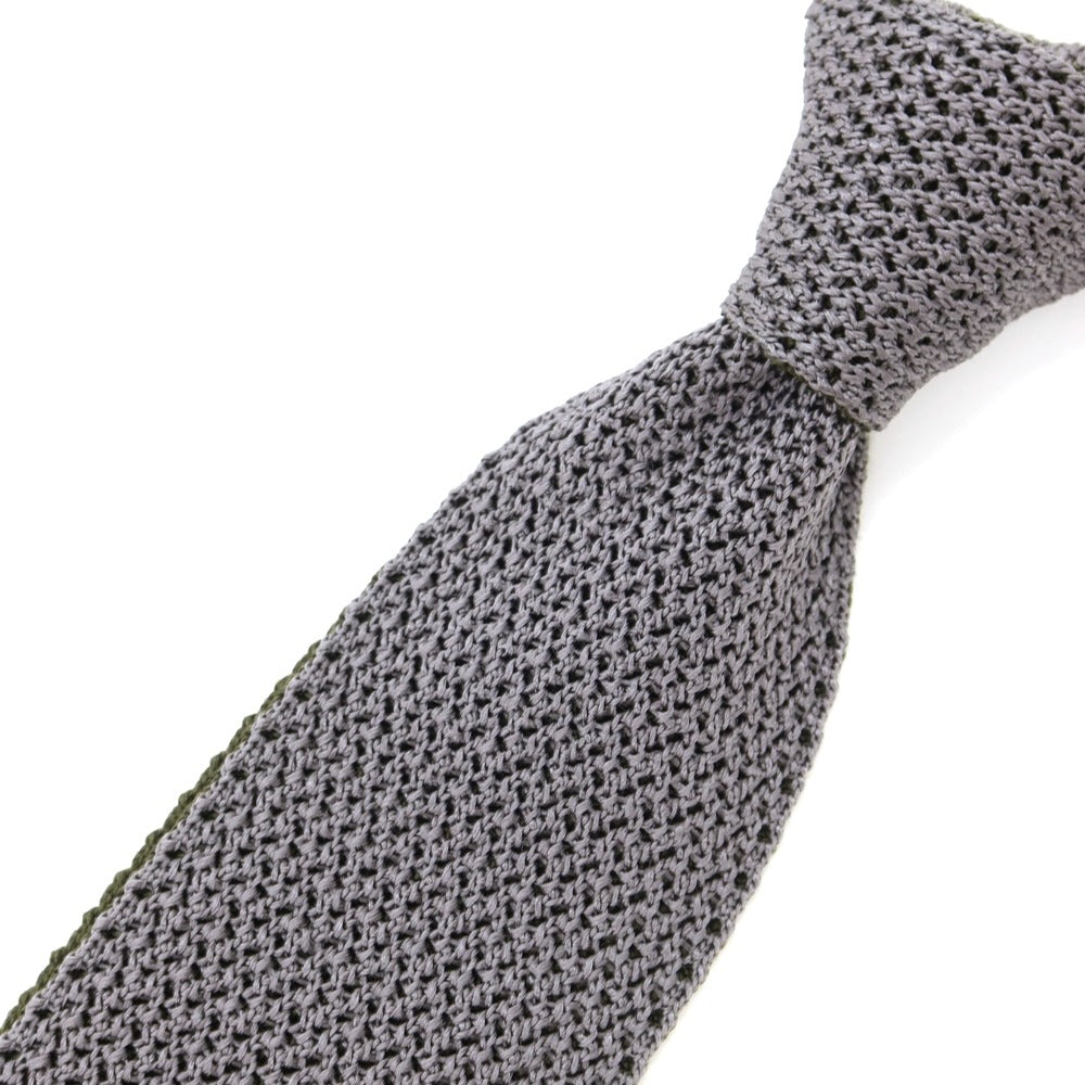[Used] E.MARINELLA Reversible Silk Knit Tie Gray x Olive [GRY] [S/S/A/W] [Condition Rank B] ​​[Men&
