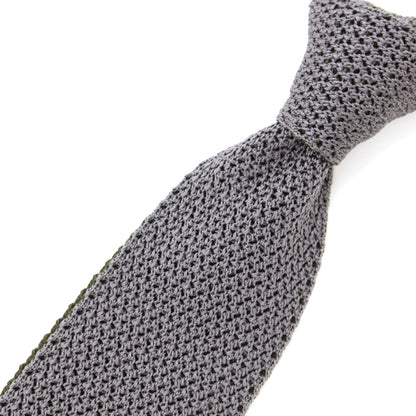 [Used] E.MARINELLA Reversible Silk Knit Tie Gray x Olive [GRY] [S/S/A/W] [Condition Rank B] ​​[Men&