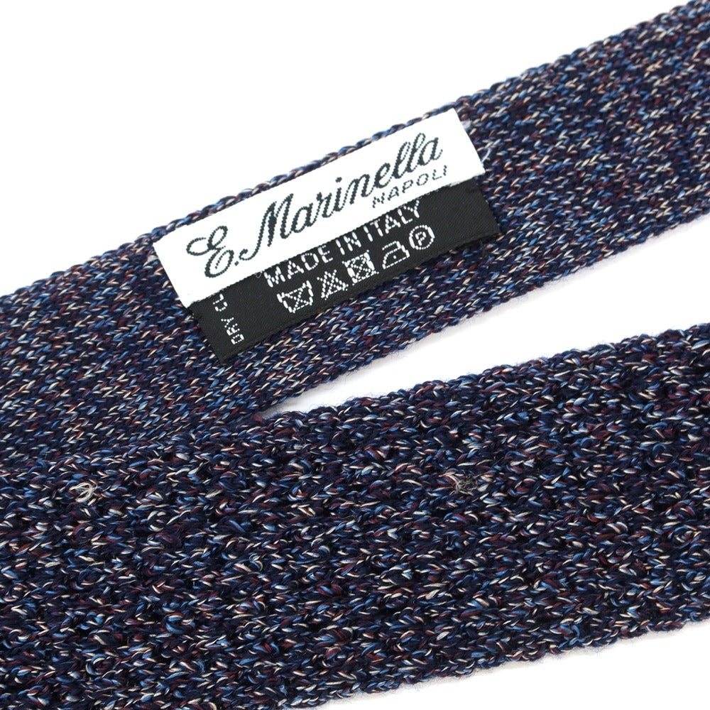 [Used] E.MARINELLA Silk Wool Knit Tie Navy [NVY] [S/S/A/W] [Condition Rank B] ​​[Men&