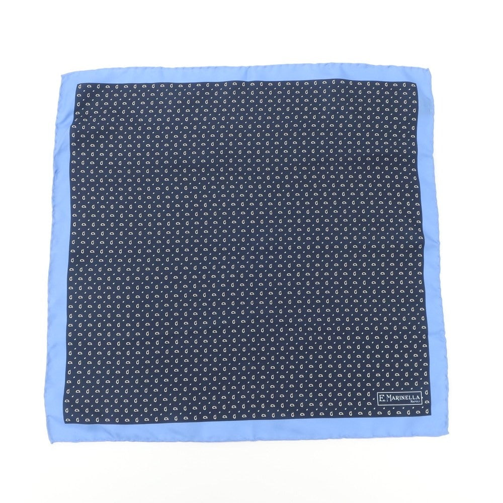 [Used] E.MARINELLA Silk Print Pocket Square Navy x Blue [NVY] [S/S/A/W] [Condition Rank B] ​​[Men&