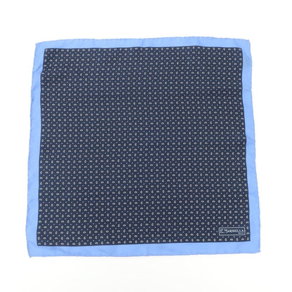 [Used] E.MARINELLA Silk Print Pocket Square Navy x Blue [NVY] [S/S/A/W] [Condition Rank B] ​​[Men&