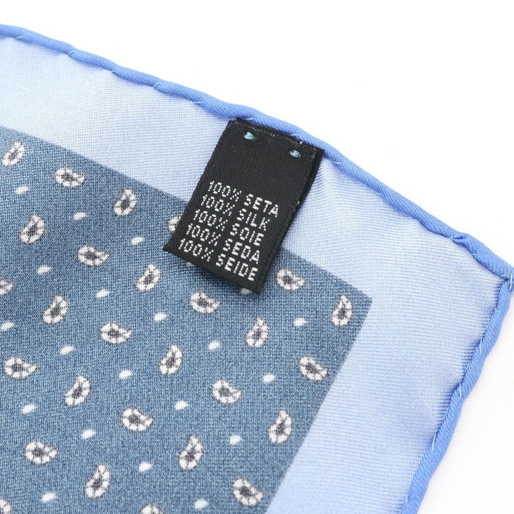[Used] E.MARINELLA Silk Print Pocket Square Navy x Blue [NVY] [S/S/A/W] [Condition Rank B] ​​[Men&