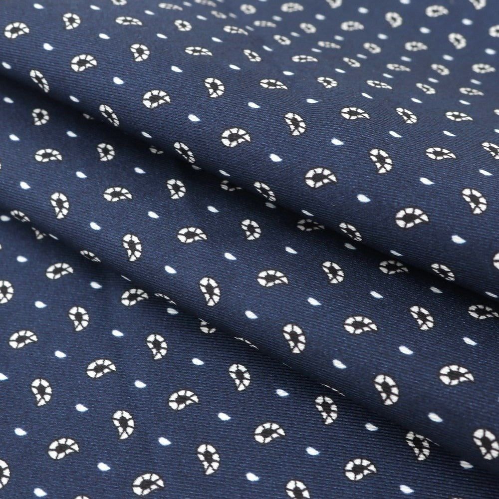 [Used] E.MARINELLA Silk Print Pocket Square Navy x Blue [NVY] [S/S/A/W] [Condition Rank B] ​​[Men&