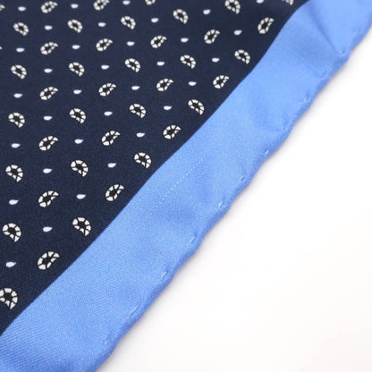 [Used] E.MARINELLA Silk Print Pocket Square Navy x Blue [NVY] [S/S/A/W] [Condition Rank B] ​​[Men&