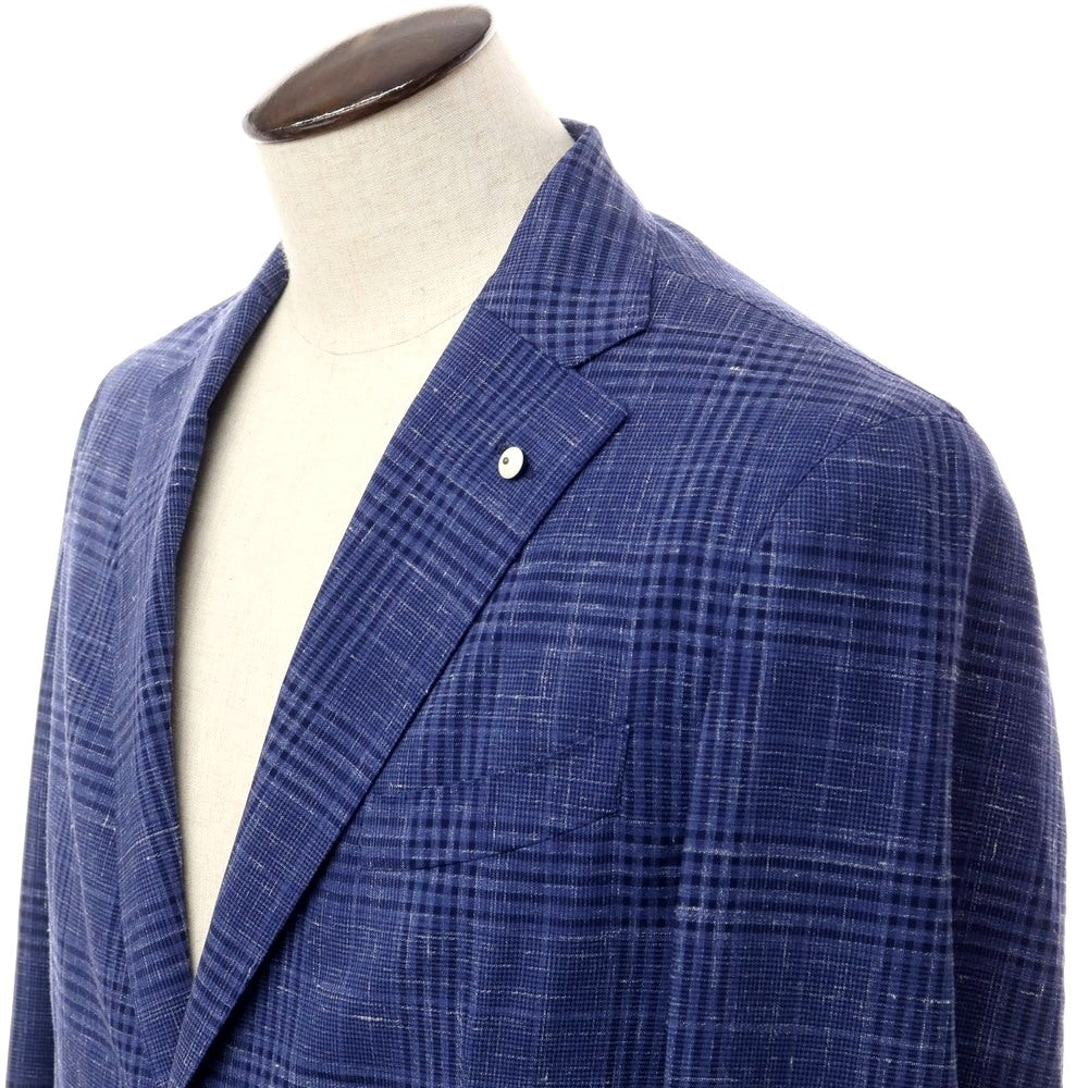 [New] LBM1911 Wool Linen Check Jacket Purple Navy [Size 52] [NVY] [S/S] [Condition Rank N] [Men&