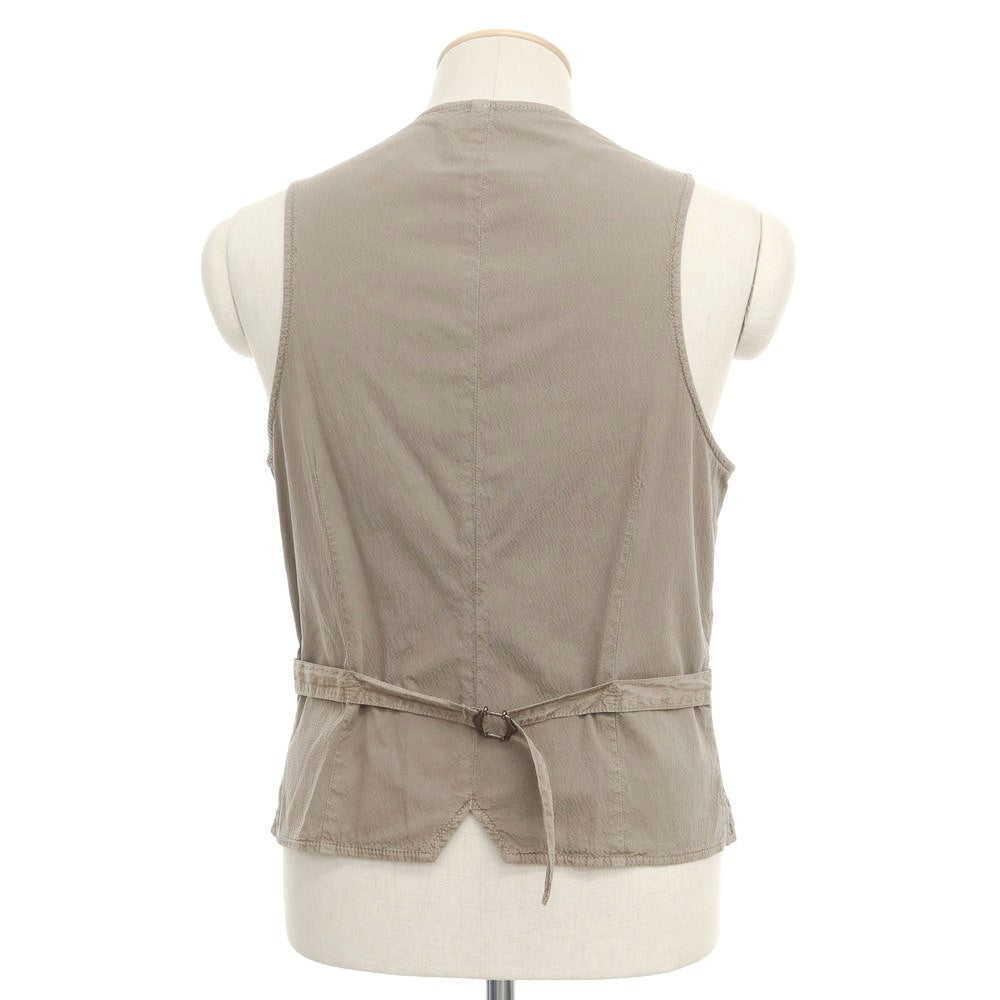 [New] LBM1911 Seersucker Stretch Cotton Gilet Vest Dark Greige [Size 46] [GRY] [S/S] [Condition Rank N] [Men&