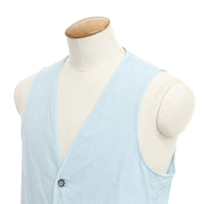 [New Outlet] LBM1911 Seersucker Stretch Cotton Gilet Vest Light Blue [Size 48] [BLU] [S/S] [Condition Rank N-] [Men&