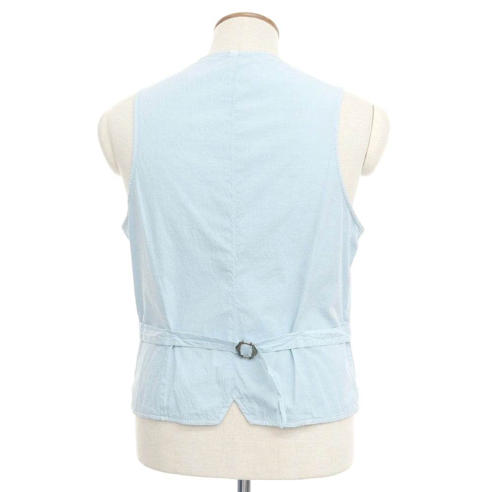 [New Outlet] LBM1911 Seersucker Stretch Cotton Gilet Vest Light Blue [Size 48] [BLU] [S/S] [Condition Rank N-] [Men&