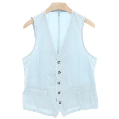 [New Outlet] LBM1911 Seersucker Stretch Cotton Gilet Vest Light Blue [Size 48] [BLU] [S/S] [Condition Rank N-] [Men&