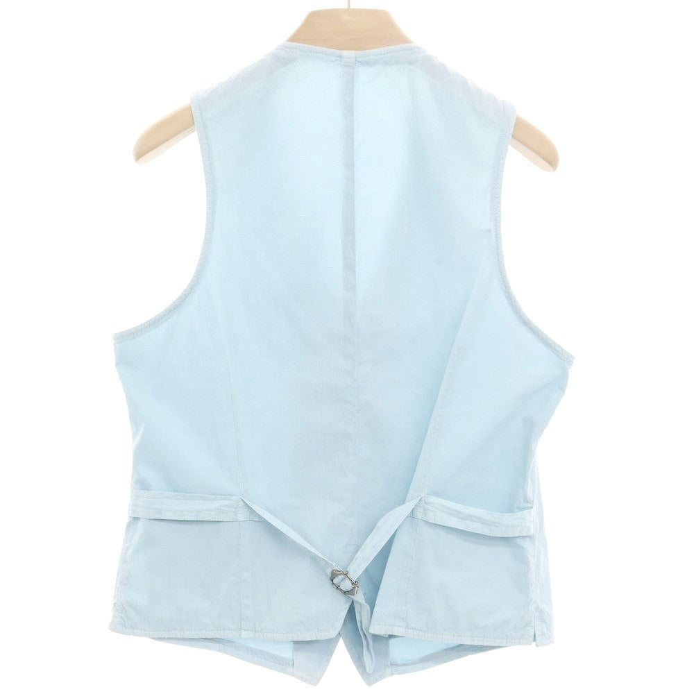 [New Outlet] LBM1911 Seersucker Stretch Cotton Gilet Vest Light Blue [Size 48] [BLU] [S/S] [Condition Rank N-] [Men&