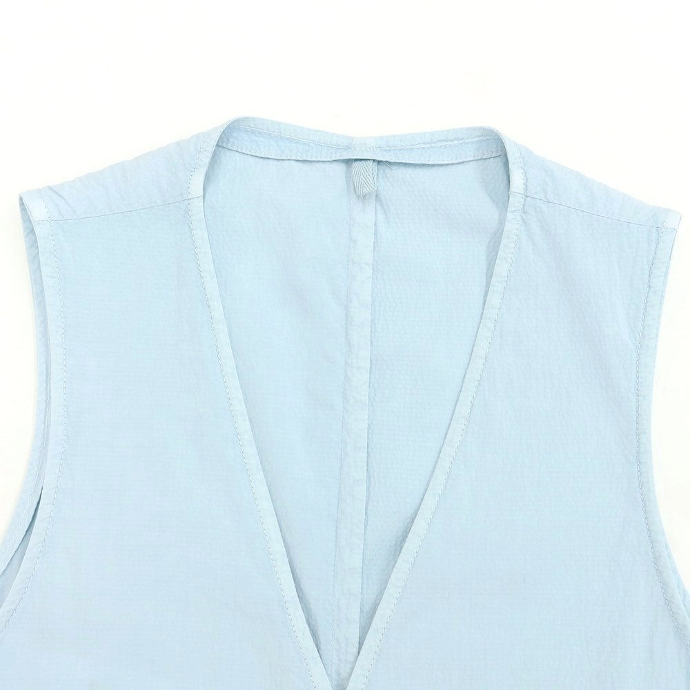 [New Outlet] LBM1911 Seersucker Stretch Cotton Gilet Vest Light Blue [Size 48] [BLU] [S/S] [Condition Rank N-] [Men&