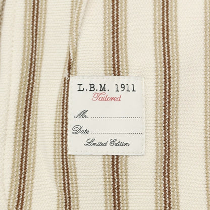 [New] LBM1911 Mid-gauge cotton striped knit jacket, ivory x beige [Size 50] [WHT] [S/S] [Condition Rank N] [Men&