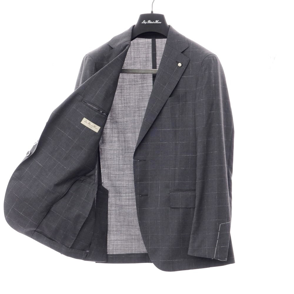 [New] Luigi Bianchi Mantova Wool Check 2-Button Suit Grey [Size 50] [GRY] [S/S] [Condition Rank N] [Men&