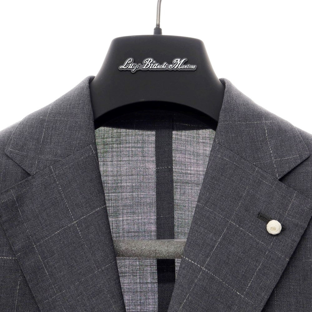 [New] Luigi Bianchi Mantova Wool Check 2-Button Suit Grey [Size 50] [GRY] [S/S] [Condition Rank N] [Men&