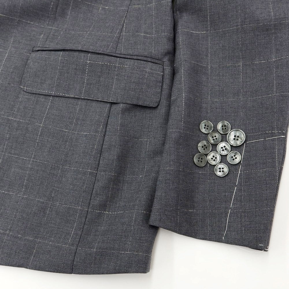 [New] Luigi Bianchi Mantova Wool Check 2-Button Suit Grey [Size 50] [GRY] [S/S] [Condition Rank N] [Men&