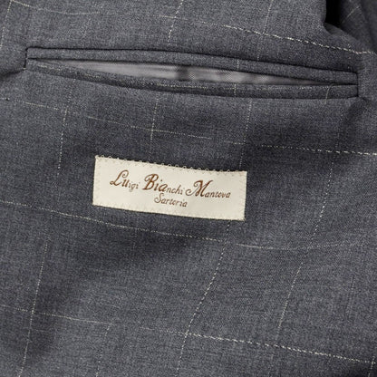 [New] Luigi Bianchi Mantova Wool Check 2-Button Suit Grey [Size 50] [GRY] [S/S] [Condition Rank N] [Men&