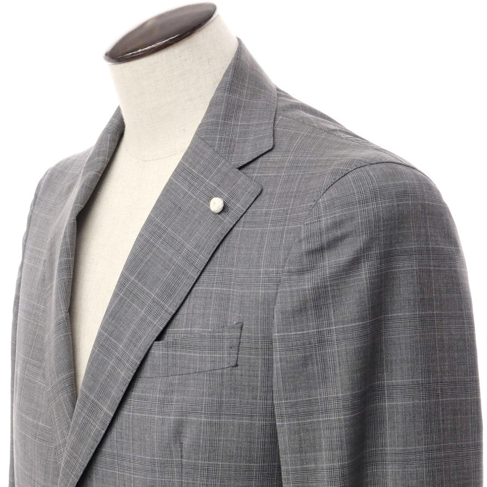 [New] Luigi Bianchi Mantova Wool Check Tailored Jacket Grey [Size 50] [GRY] [S/S] [Condition Rank N] [Men&